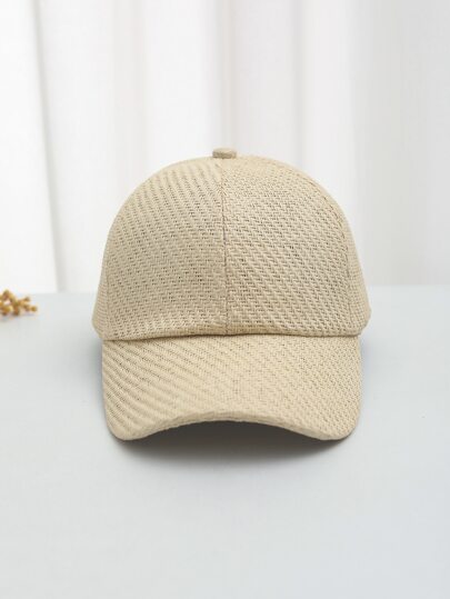 件男女通用透氣草布棒球帽，適合日常配戴