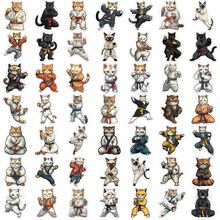 50入組功夫貓貼紙，防水和乙烯基貼紙套裝，可愛的貓貼紙，適用於水瓶，手提電腦，手機，滑板，日記DIY工藝禮物 - 彩色 - 查看 3