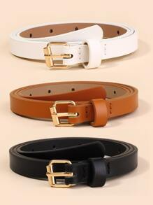 3件套方扣皮带，西部风格，适合夏季、秋季、万圣节等场合。 - 彩色 - 查看 3