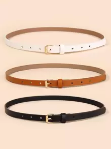 3件套方扣皮带，西部风格，适合夏季、秋季、万圣节等场合。 - 彩色 - 查看 4