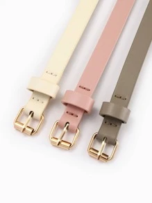 3 piezas Cinturón con hebilla cuadrada - Multicolor - Ver 4