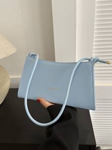 Fashionable Armpit Bag With Letter Print - Blue - View 6