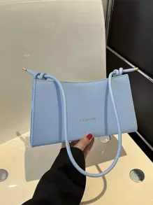 Fashionable Armpit Bag With Letter Print - Blue - View 7