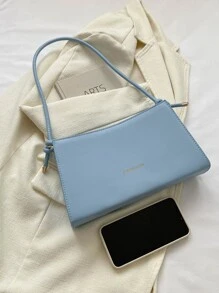 Fashionable Armpit Bag With Letter Print - Blue - View 3