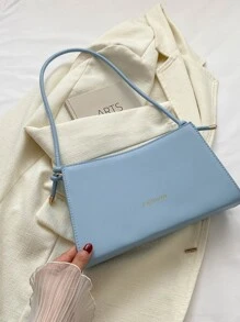 Fashionable Armpit Bag With Letter Print - Blue - View 2