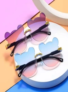 1入組可愛兒童太陽鏡，帶紫外線防護和時尚卡通熊和漸變色調鏡片，適合攝影道具或生日派對；1入組兒童小熊太陽鏡帶漸變鏡片防曬，可作為兒童禮物或幼兒配飾