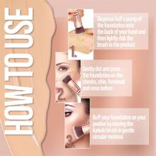 Pennello piatto per fondotinta - Pennello per trucco premium per liquidi, creme e polveri - Pennello per rifiniture, sfumature e viso - Rosa - Visualizzare 5