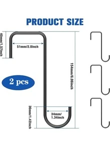 2入組不銹鋼柵欄掛鉤,門懸掛掛鉤適用於花盆,戶外花園支架,完美適用於懸掛鳥餵食器,燈籠,花盆,花盆