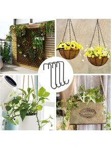 2入組不銹鋼柵欄掛鉤,門懸掛掛鉤適用於花盆,戶外花園支架,完美適用於懸掛鳥餵食器,燈籠,花盆,花盆