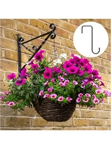 2入組不銹鋼柵欄掛鉤,門懸掛掛鉤適用於花盆,戶外花園支架,完美適用於懸掛鳥餵食器,燈籠,花盆,花盆