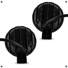 4 Round Led Headlight With Magnifying Glass And Color Ring Fixed Light And Zeta Type Strobe Pair - Red - View 7