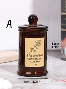 1 支香薰蜡烛，瓶装，简约设计，适合日常休闲使用 - 棕色 - 查看 4