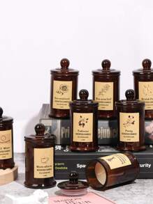 1 支香薰蜡烛，瓶装，简约设计，适合日常休闲使用 - 棕色 - 查看 1