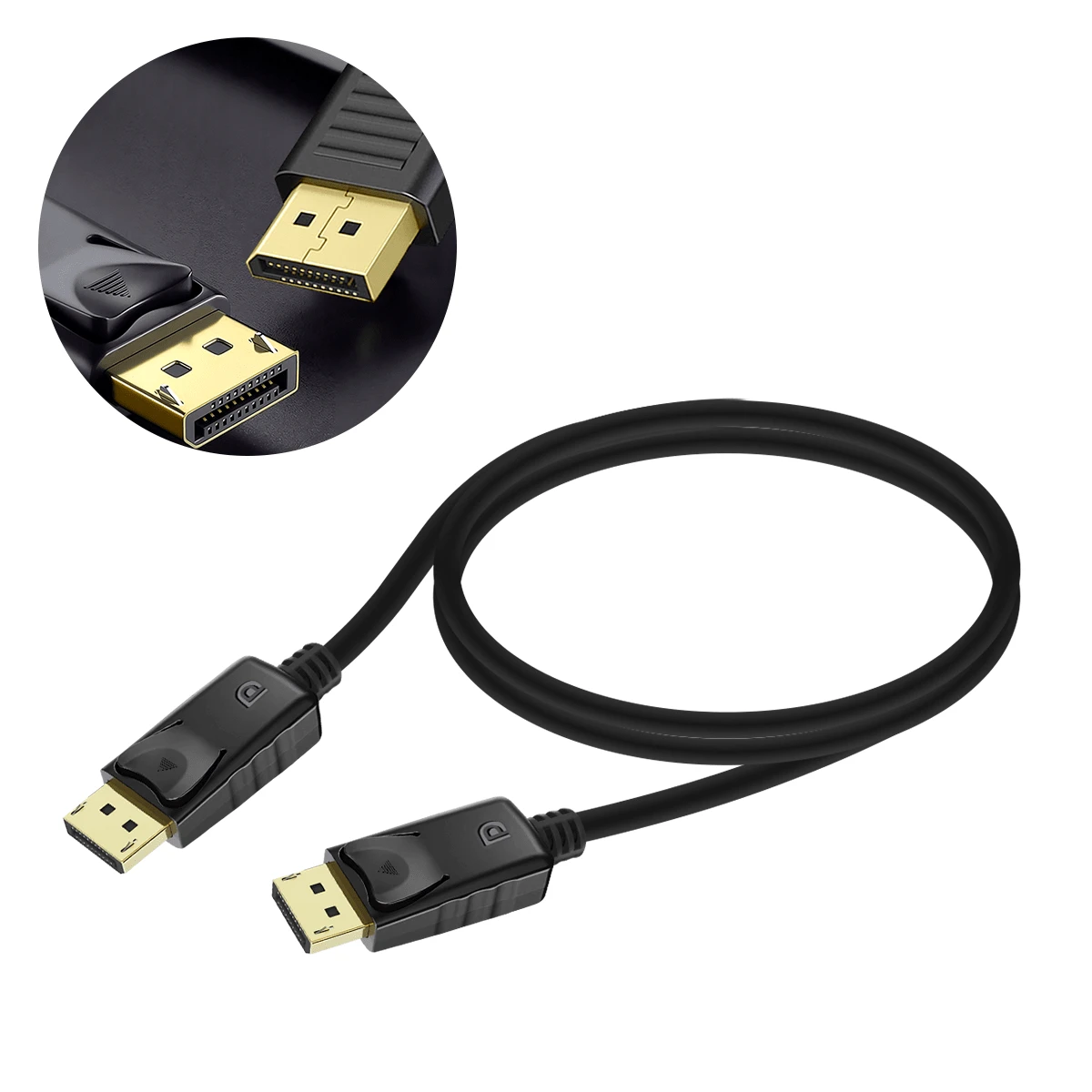 Cable Displayport Macho De 1.5 Metros DP 1.1 Para PC Alta Resolución - Negro - Ver 1