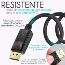 Cable Displayport Macho De 1.5 Metros DP 1.1 Para PC Alta Resolución - Negro - Ver 9