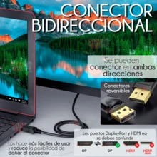 Cable Displayport Macho De 1.5 Metros DP 1.1 Para PC Alta Resolución - Negro - Ver 7