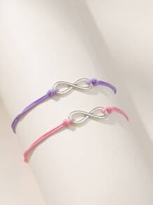 2 piezas minimalista de color metálico infinito diseño trenzado - Multicolor - Ver 2