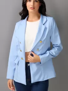Women Blazers - 淺藍色 - 查看 1