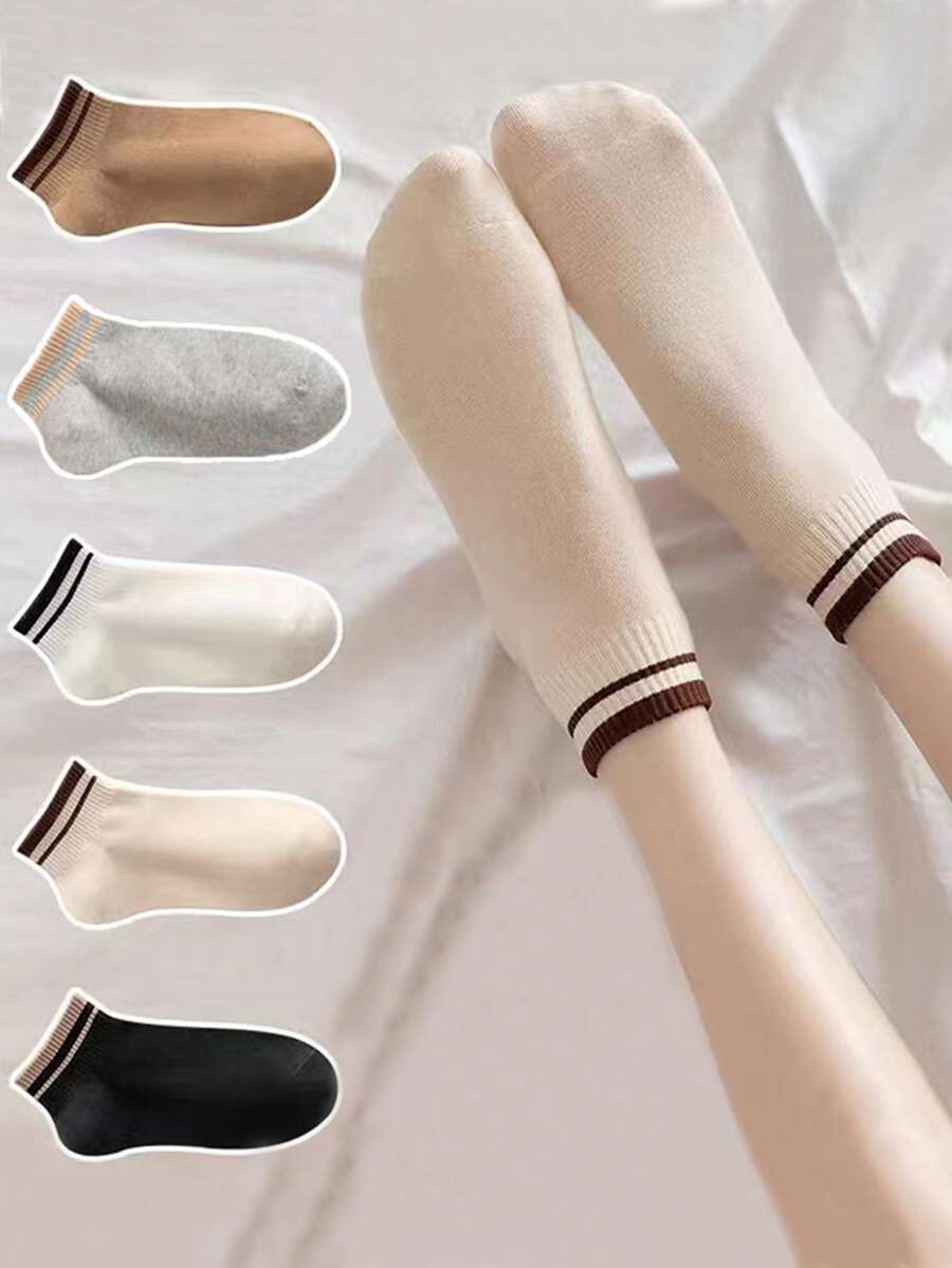 Vớ mắt cá chân họa tiết sọc - Nhiều màu - Xem 1