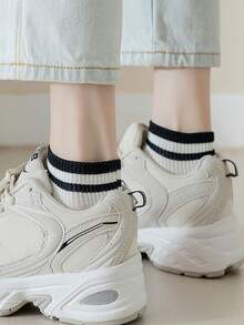 Vớ mắt cá chân họa tiết sọc - Nhiều màu - Xem 4