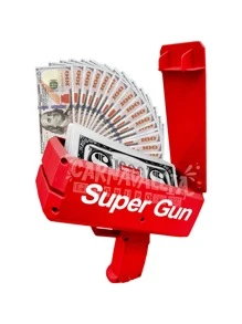 Pistola Lanza Billetes Cash Money Super Gun 200 billetes - Rojo - Ver 9