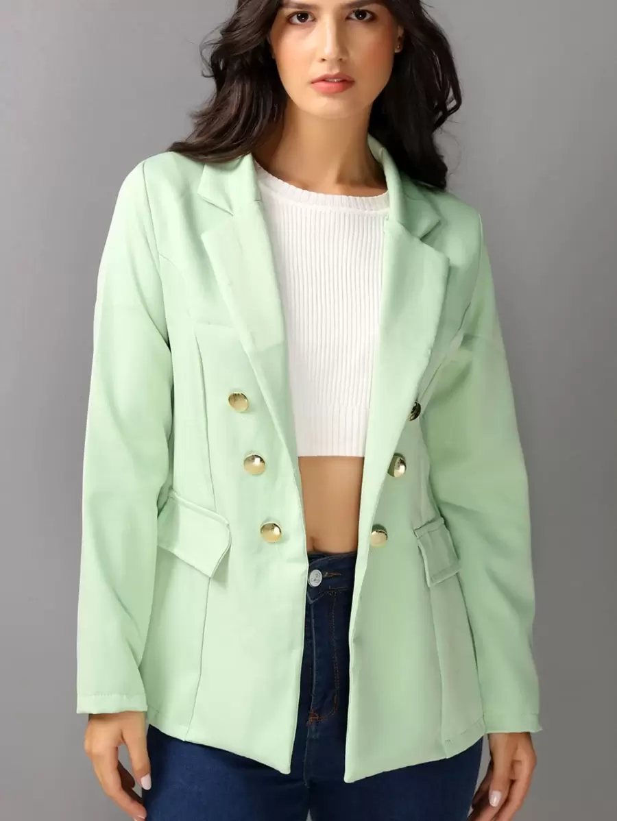 Women Blazers - 薄荷綠 - 查看 1