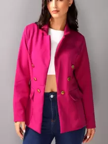 Women Blazers - Hot Pink - View 1
