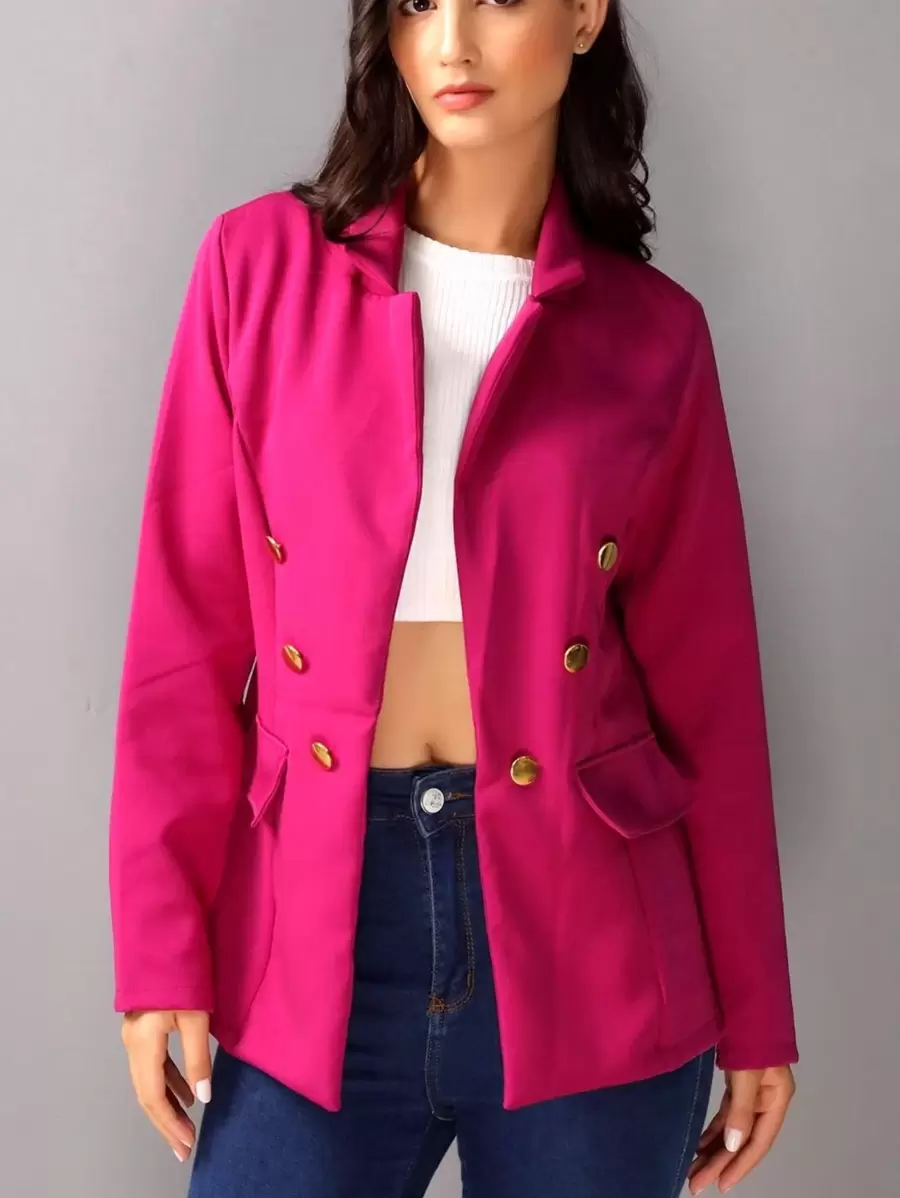 Women Blazers - Hot Pink - View 1