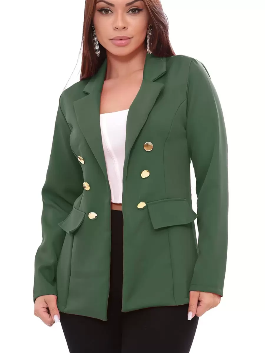 Women Blazers - Army Green - View 1