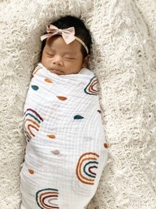 BABYBAMBOO Muselinas 100% algodón para bebé 120x110cm, Manta de apego - Multicolor - Ver 4