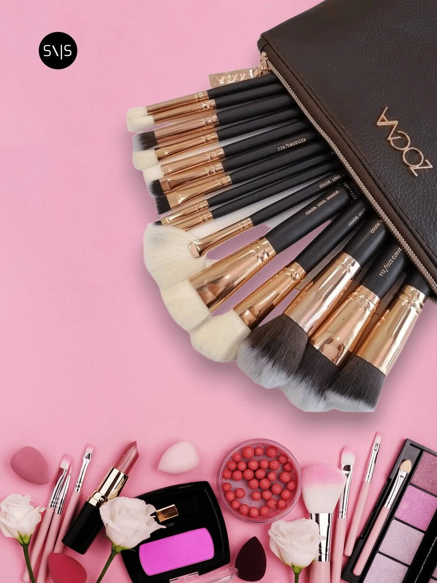 A:Juego de brochas de maquillaje set de 8 brochas para maquillaje - Negro - Ver 1