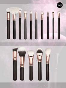 A:Juego de brochas de maquillaje set de 8 brochas para maquillaje - Negro - Ver 3