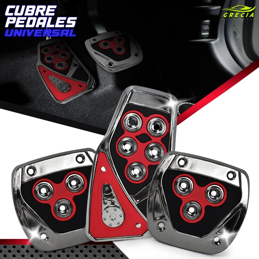 Cubre Pedal Automotriz Universal Estándar Deportivo - Rojo y blanco - Ver 1