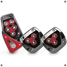 Cubre Pedal Automotriz Universal Estándar Deportivo - Rojo y blanco - Ver 2