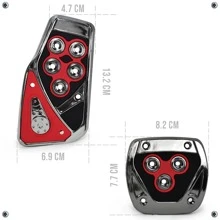 Cubre Pedal Automotriz Universal Estándar Deportivo - Rojo y blanco - Ver 5