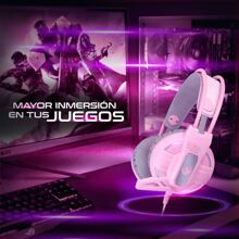 Audífonos Diadema Gamer Pink Jack 3.5 mm con Micrófono para PC Laptop Consolas PS4 PS5 Xbox One Xbox Series X/S - Rosa - Ver 3