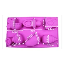 MOLDE SILICON BABY SHOWER RECUERDO GELATINA CHUPON PIE SONAJA - Multicolor - Ver 2