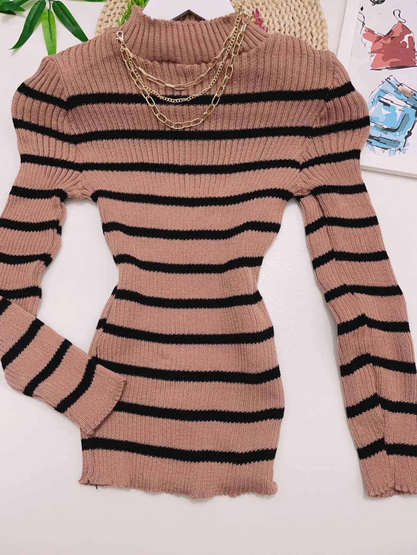 Women Sweaters - Cà phê nâu - Xem 1