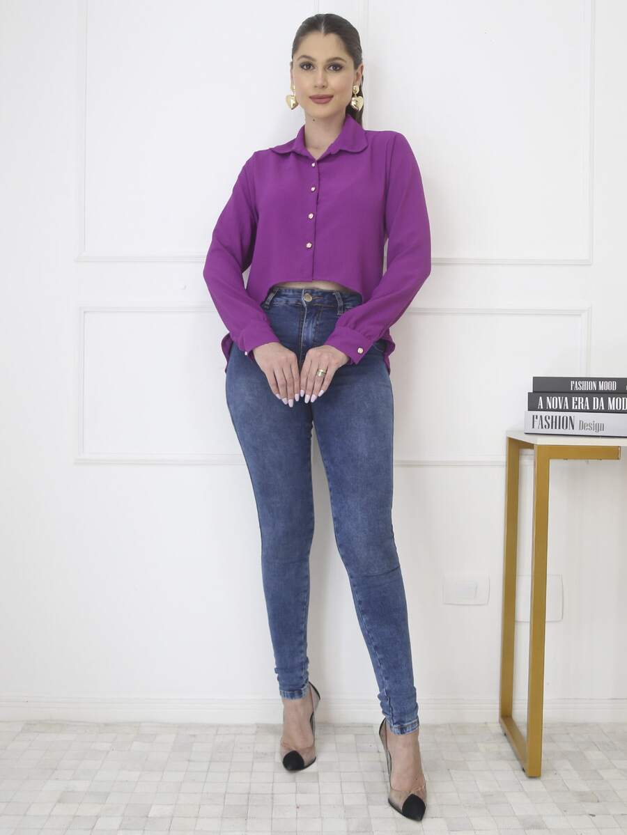 Women Blouses - 紫色 - 查看 1