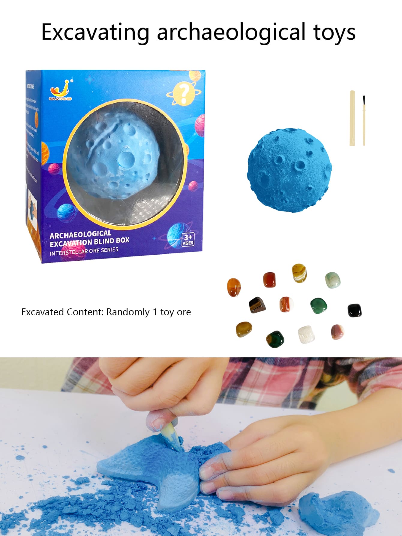 1set ABS Excavating Archaeological Toy, Creative Blue Planet Design Toy For Home - Army Green - View 1