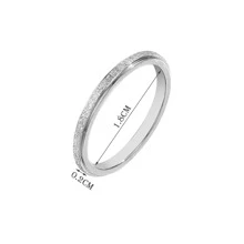 3pcs/set Women's Fashion 2mm Stainless Steel 3 Rings Set