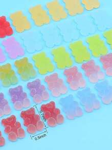 一袋 10 件小熊软糖指甲饰品装饰 3D 可爱树脂配件软糖水钻指甲 DIY 指甲饰品指甲宝石指甲用品 - 彩色 - 查看 3