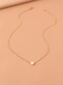 Aomogo 不锈钢项链，可爱心形吊坠，韩版时尚女士项链，珠宝礼物，新品上市，适合情人节、母亲节等节日。 - 金色 - 查看 5