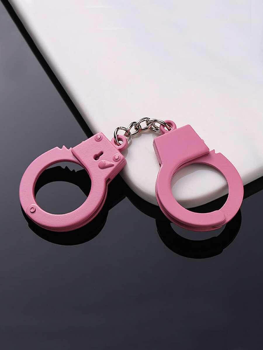 Street 1pc Mini Pink Double Handcuffs Keychain Gift Souvenir Car Accessories Bag Charm School Cute Goth Y2k Bag Accessories Lanyards With Id Holder Car Accessories Bag Charms Christmas Car Accessories Teacher Friend Sister Gift Ideas - Pink - View 1