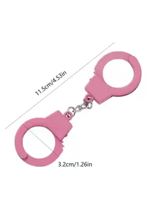 Street 1pc Mini Pink Double Handcuffs Keychain Gift Souvenir Car Accessories Bag Charm School Cute Goth Y2k Bag Accessories Lanyards With Id Holder Car Accessories Bag Charms Christmas Car Accessories Teacher Friend Sister Gift Ideas - Pink - View 5
