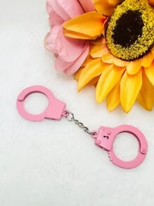 Street 1pc Mini Pink Double Handcuffs Keychain Gift Souvenir Car Accessories Bag Charm School Cute Goth Y2k Bag Accessories Lanyards With Id Holder Car Accessories Bag Charms Christmas Car Accessories Teacher Friend Sister Gift Ideas - Pink - View 3