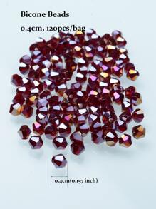 120pcs/pack 0.4mm Glass Faceted Beads For Diy Jewelry Making - Red - View 2