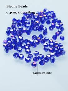 120pcs/pack 0.4mm Glass Cut Beads For Diy Jewelry Making - Blue - View 2
