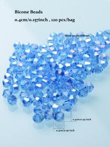120pcs/pack 0.4mm Glass Faceted Beads For Diy Jewelry Making - Baby Blue - View 2