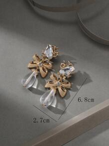 1pair Transparent Bowknot Design Clip-on Earrings - Clear - View 8